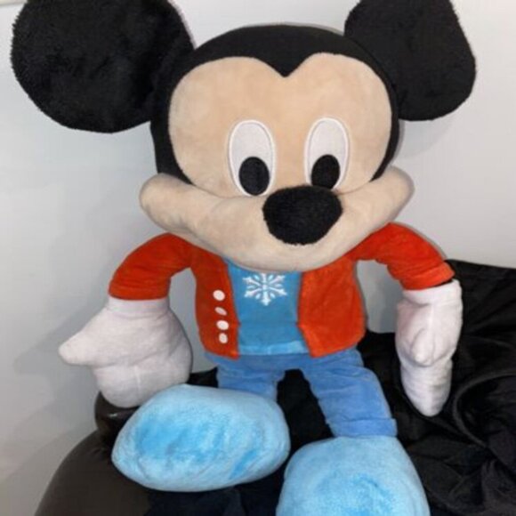 2017 Disney Mickey Mouse Plush 19" Large Snowflake Christmas Holiday Pre Owned - Picture 2 of 11
